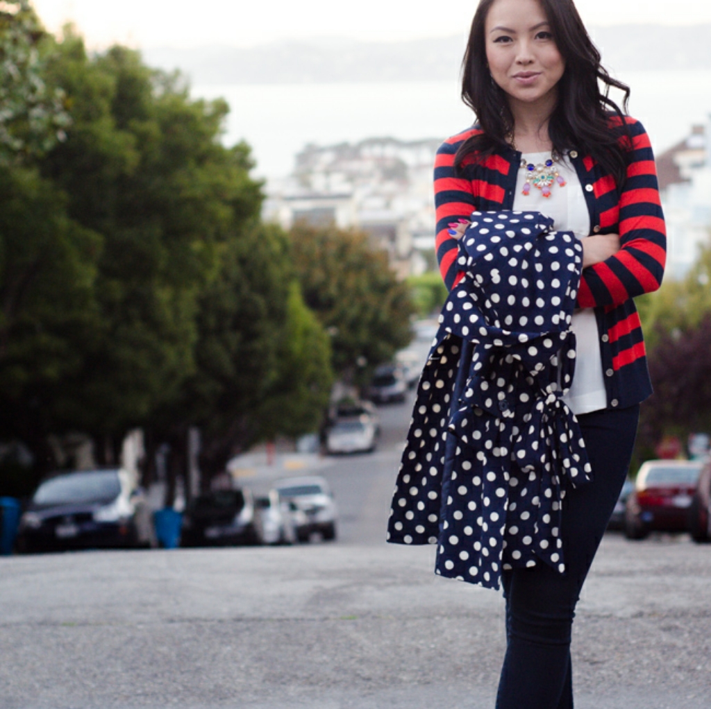 Polka Dot Coat Vintage 60s Style
